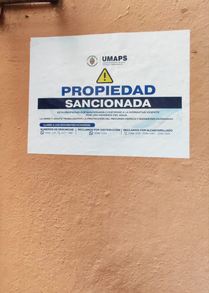 UMAPS aplica sanción por uso indebido del agua potable durante la emergencia hídrica